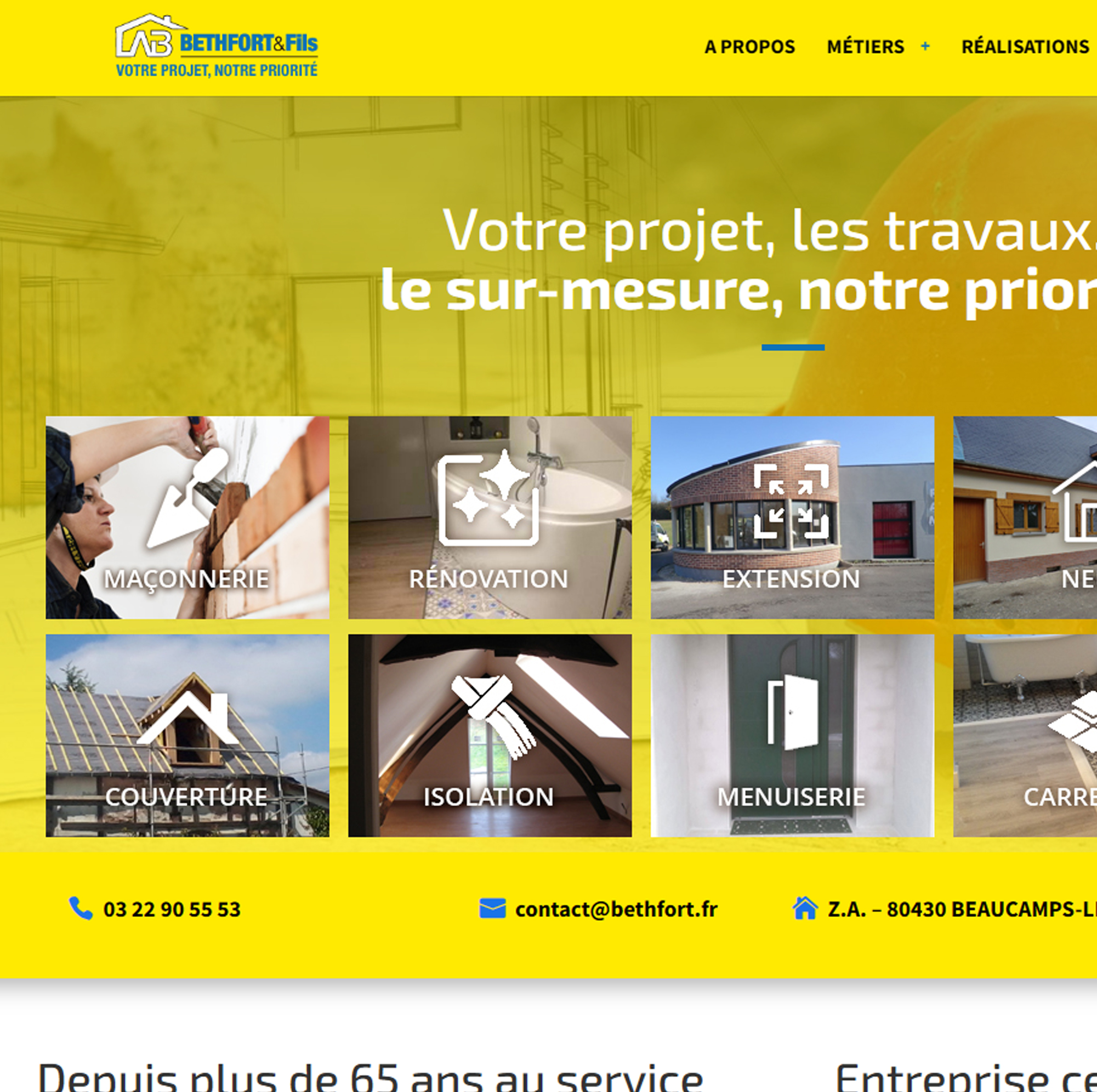 Réalisation Seconde peau : Bethfort - Site web